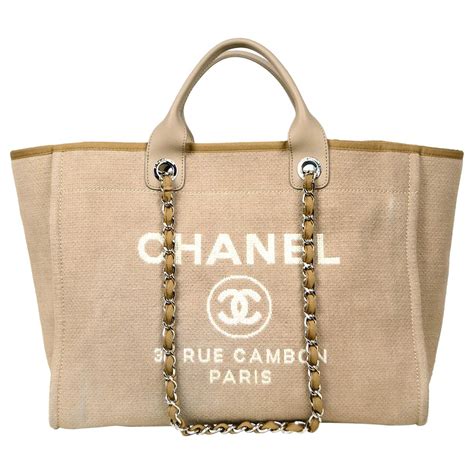 chanel canvas medium deauville tote|Chanel deauville tote for sale.